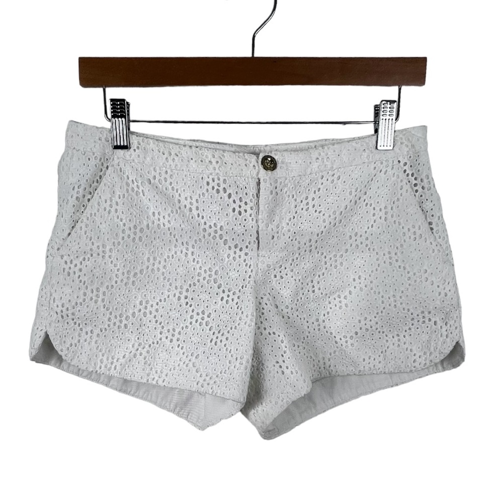 Lilly Pulitzer Adie Eyelet Sz 2 White Shorts 100% Cotton